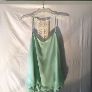 Charlotte Russe   lime green sleeveless blouse   LARGE